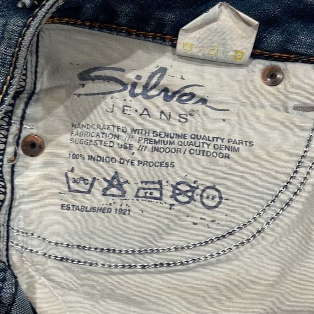 Silver Pioneer Stretch Jean flip back embroidered pocket size 28. - Picture 3 of 13